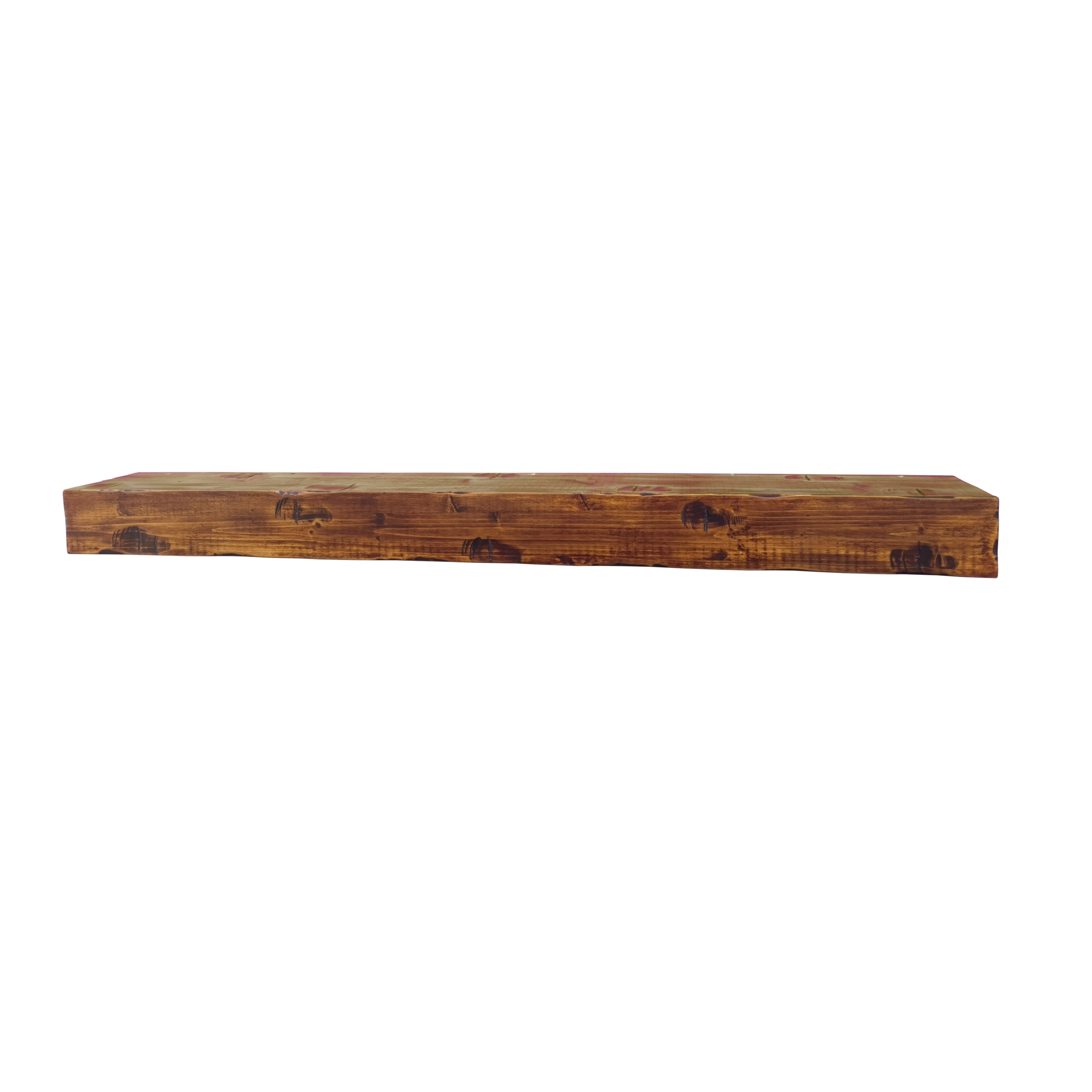 Merry Products, Fireplace Mantel Wall Shelf 72in. Rustic Finish, Width 72 in, Depth 8.5 in, Material Wood, Model# SLF0450015010